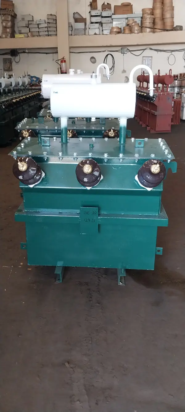 Finished Dynamech distribution transformer awaiting final inspection and testing