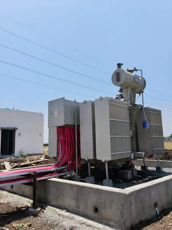 Transformer installed at an infrastructure substation